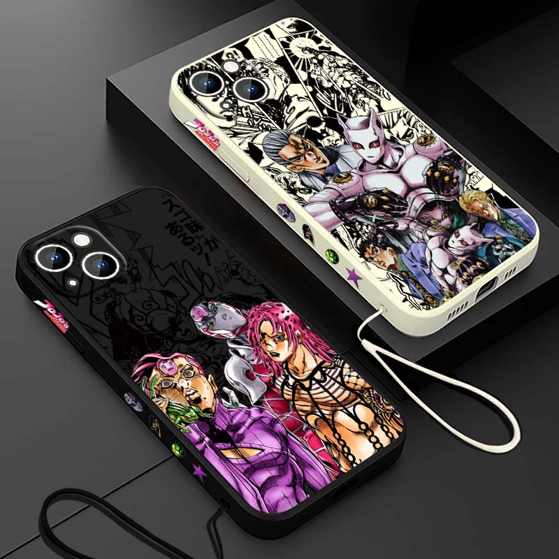Apple Iphone 15 Pro Max - جراب هاتف سائل بتصميم أنمي JOJO
