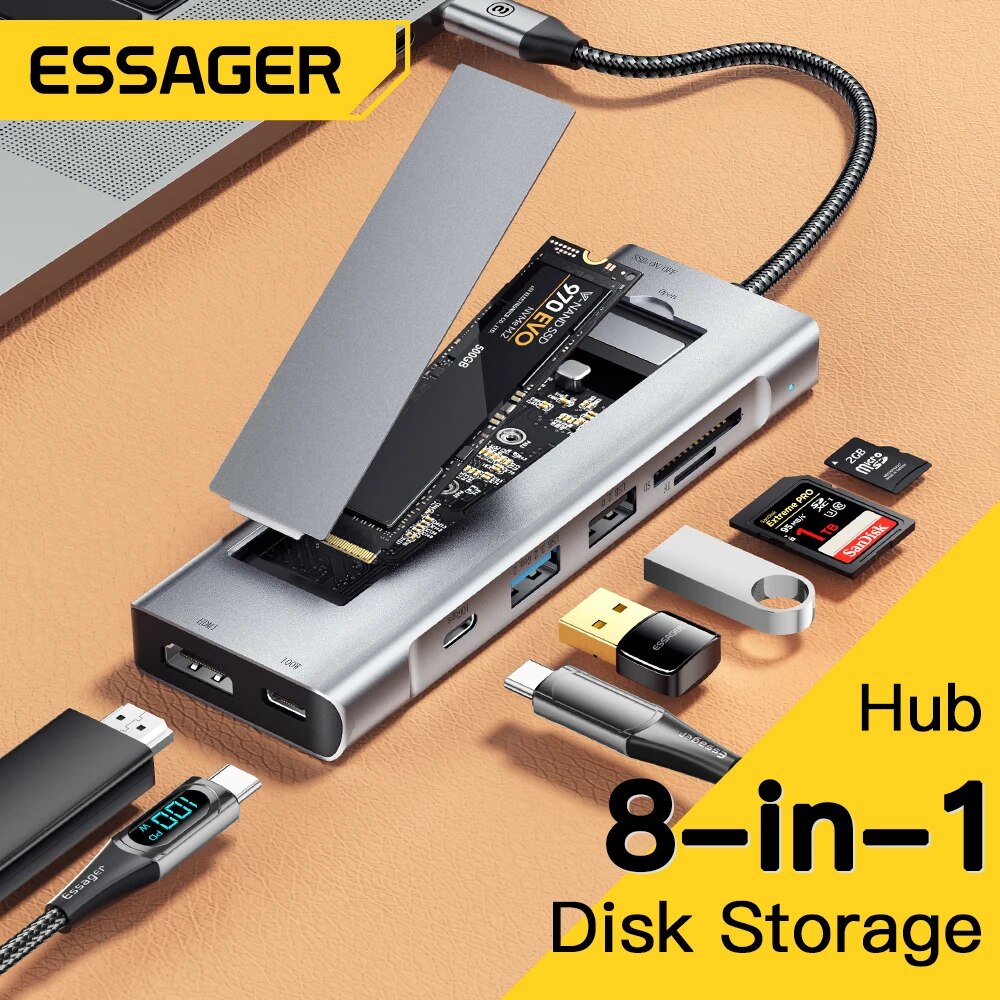 Usb Hub Type C - محور USB مع وظيفة تخزين القرص
