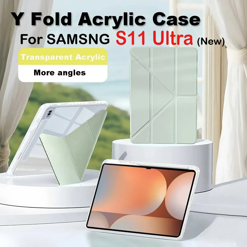 Y أضعاف الاكريليك HD غطاء ل جد - مراجعة Samsung Tablet S11 Accessories وسعره