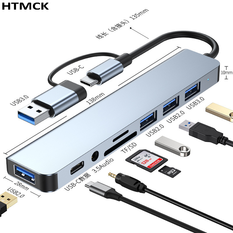 محطة توصيل متعددة المنافذ 8 في - مراجعة Usb Hub Type C وسعره