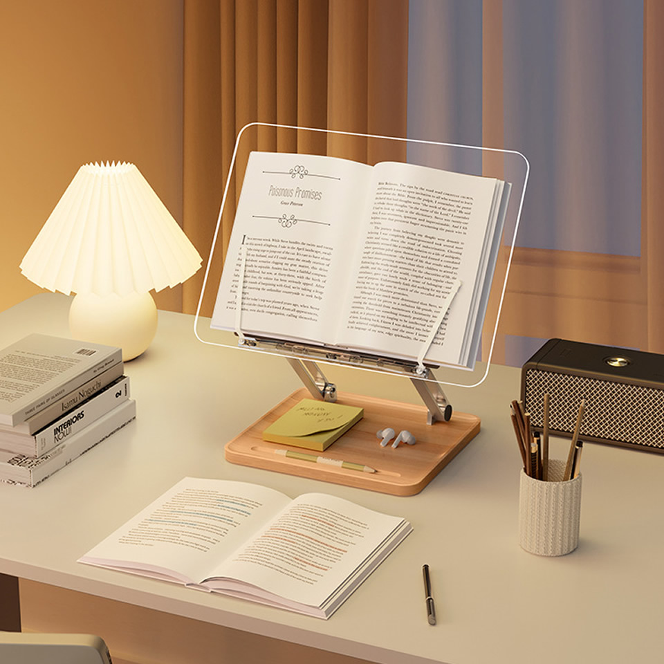 حامل قراءة خشبي مع إضاءة، حامل - مراجعة Tablet Accessories For Reading وسعره