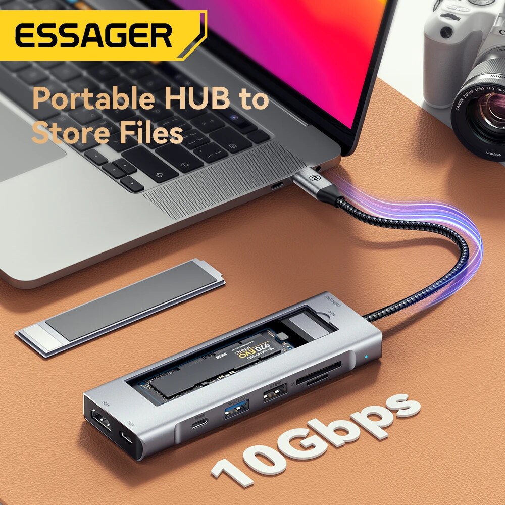 محور USB مع وظيفة تخزين القرص  - مراجعة Usb Hub Type C وسعره